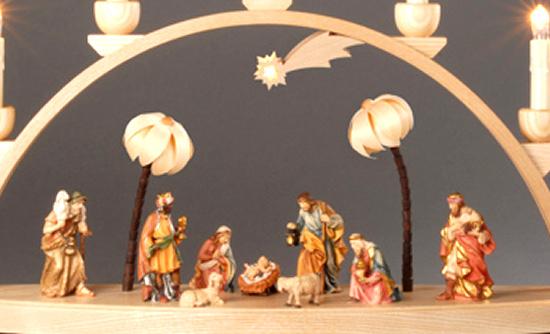 Seiffener Schwibbogen Christi geschnitzten Geburt Figuren mit