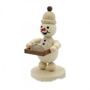 Schneemann Junior mit Christstollen auf Sockel, NEU 2023